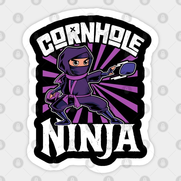 Cornhole Ninja Sticker by Modern Medieval Design